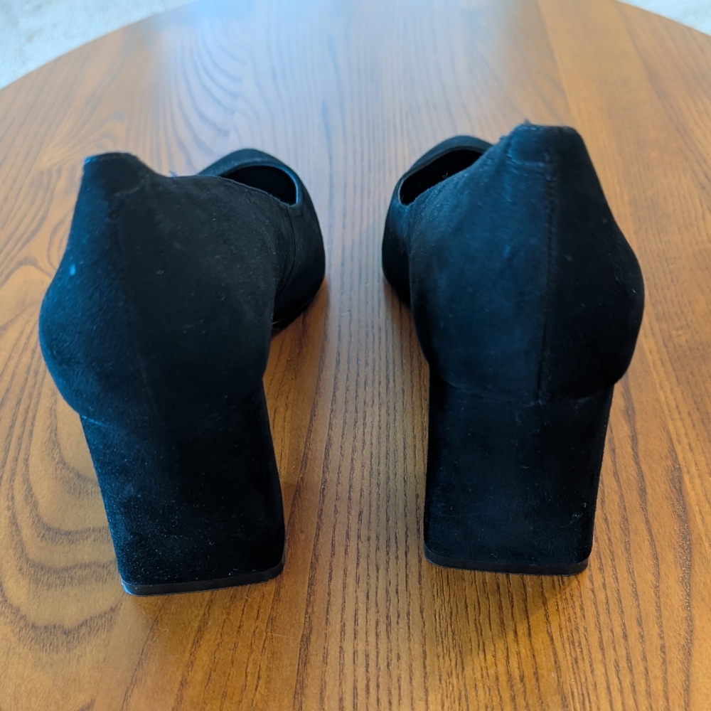 Marc Fisher Black Faux Suede Block Heel Pumps, Size 10M - Picture 2 of 9